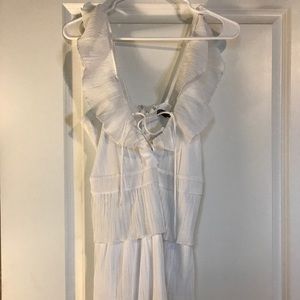 Express White Ruffle Mini Dress Size S